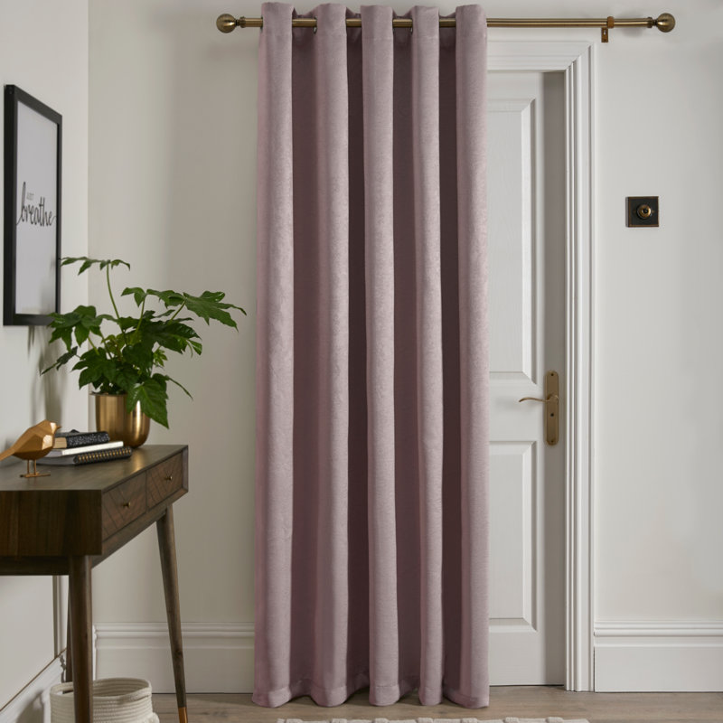 Strata Semi Sheer Door Curtain Single Panel, Blush