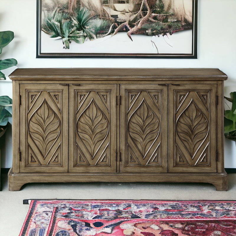 Console Musa avec 4 portes et tablettes Musa, Chêne