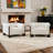 Upholstered Beige Chenille Modern Curved Arm Design Armchair With Solid Wood Legs-1807559597