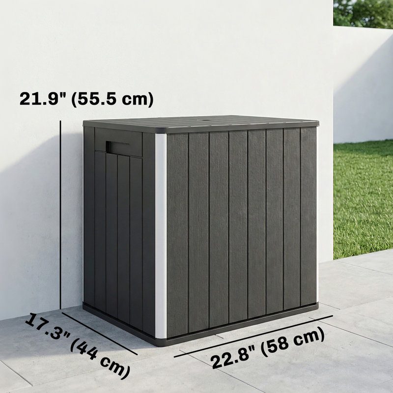 Boîte de rangement pour l'extérieur, 30 gallons, noir