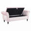 Banc de rangement en velours avec accoudoirs-136170834