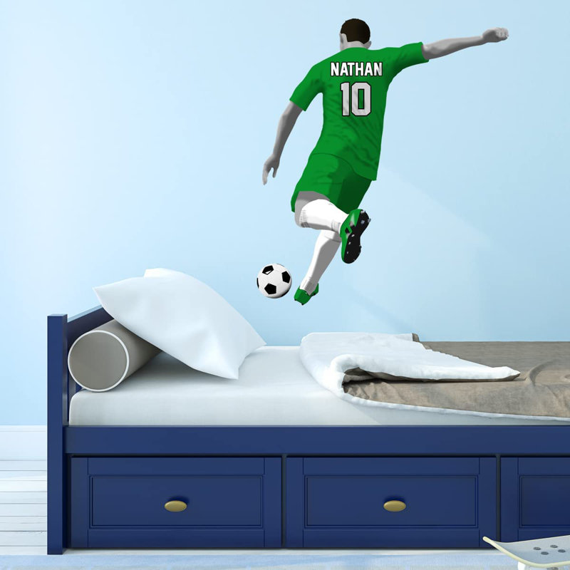 Adhésif décoratif footballeur, H 15 po x l 13 po, Vert