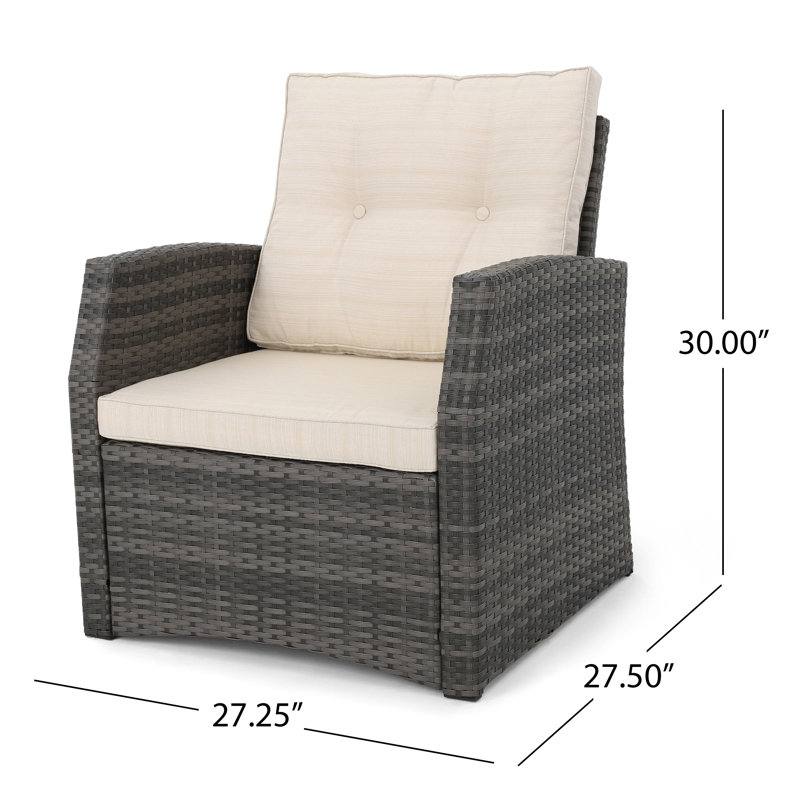 Chaise de patio avec coussins, gris