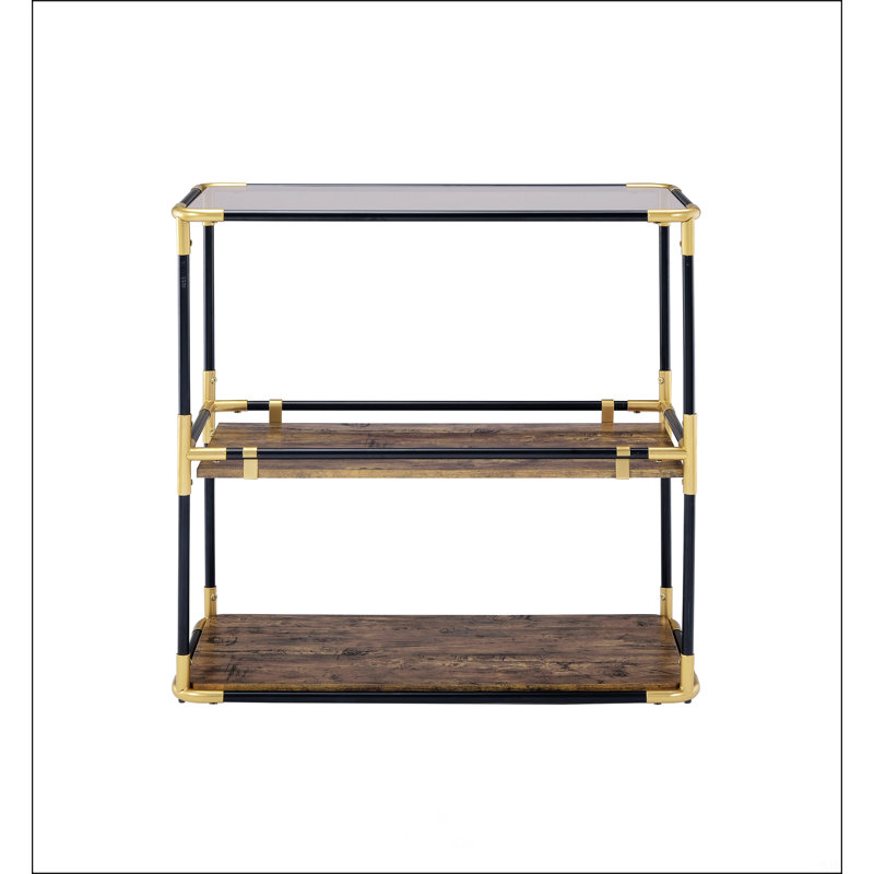 Console sophistiquée avec plateau en verre trempé et structure en métal robuste
