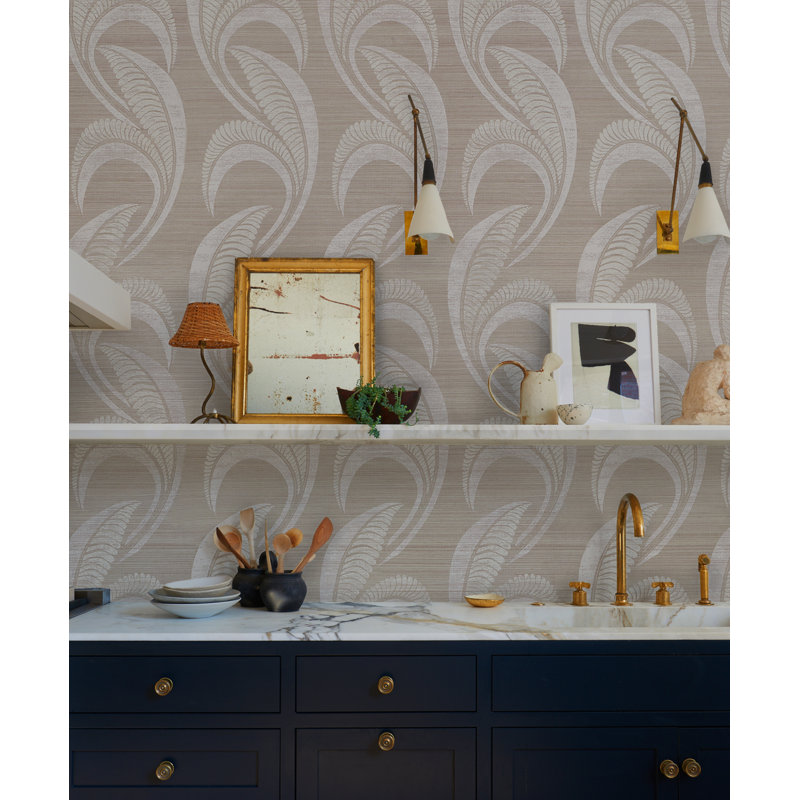 Banana Leaf Floral Paper Wallpaper Roll by Neisha Crosland, Oatmeal