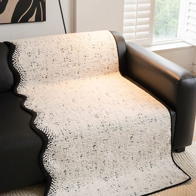 Housse pour canapé en velours à coussins carrés / rectangulaires, H 0,08 po x l 110,24 po x P 35,43 po