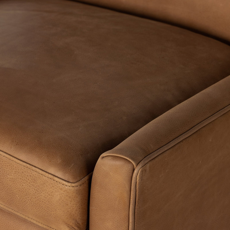 Perth Upholstered Wingback Chair, Palermo Cognac, Toasted Parawood