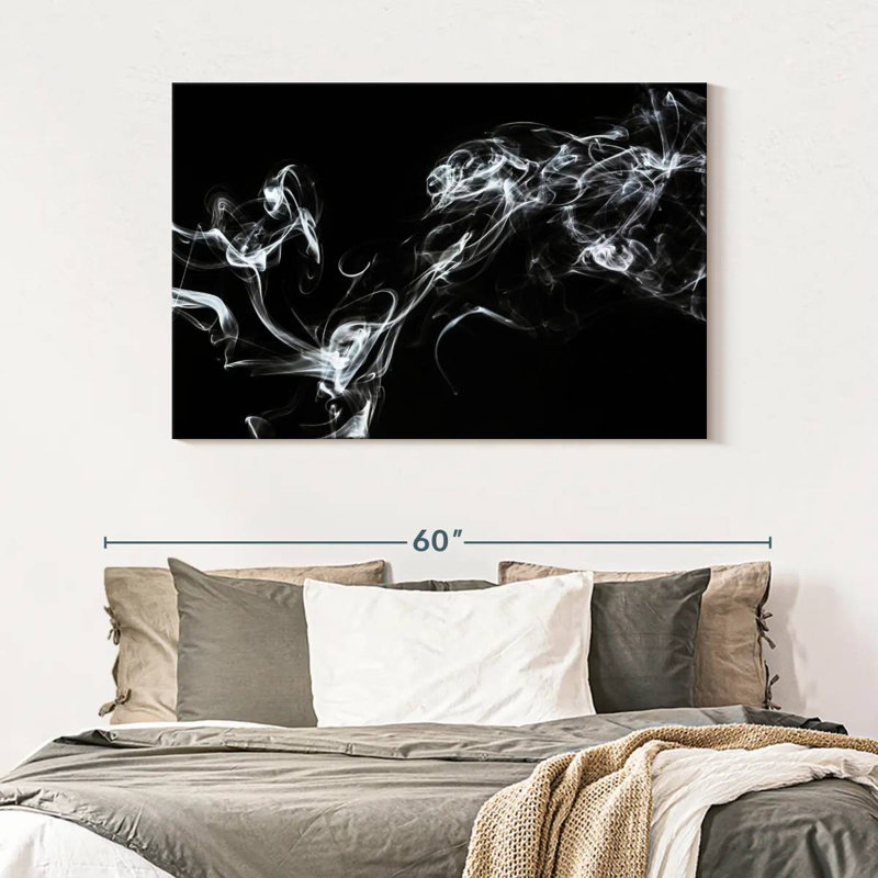 Senne fumée blanche abstraite - humeur spirituelle, H 32 po x l 48 po