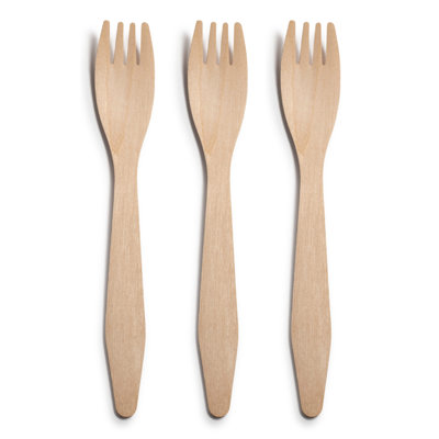 Fourchettes jetables écologiques en bouleau naturel