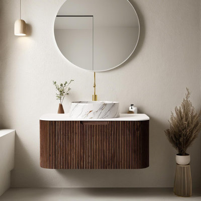 30" Bathroom Vanity with Sink, Bathroom Cabinet with Ultra-Thin Ceramic with Large Drawer, No Assembly Required