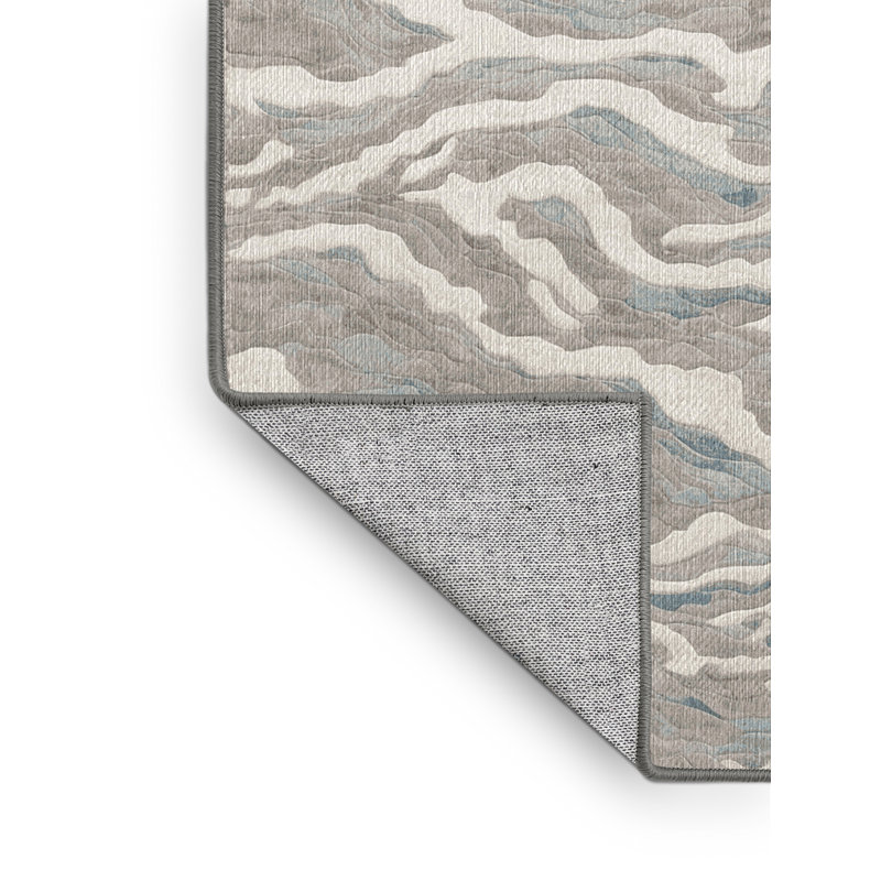 Machine Washable Gray Area Rug, Runner 2' x 4'
