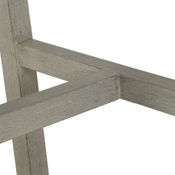Delano Outdoor Teak Bar Stool, Dark Gray, Counter Stool (26" Seat Height), Dark Gray Rope