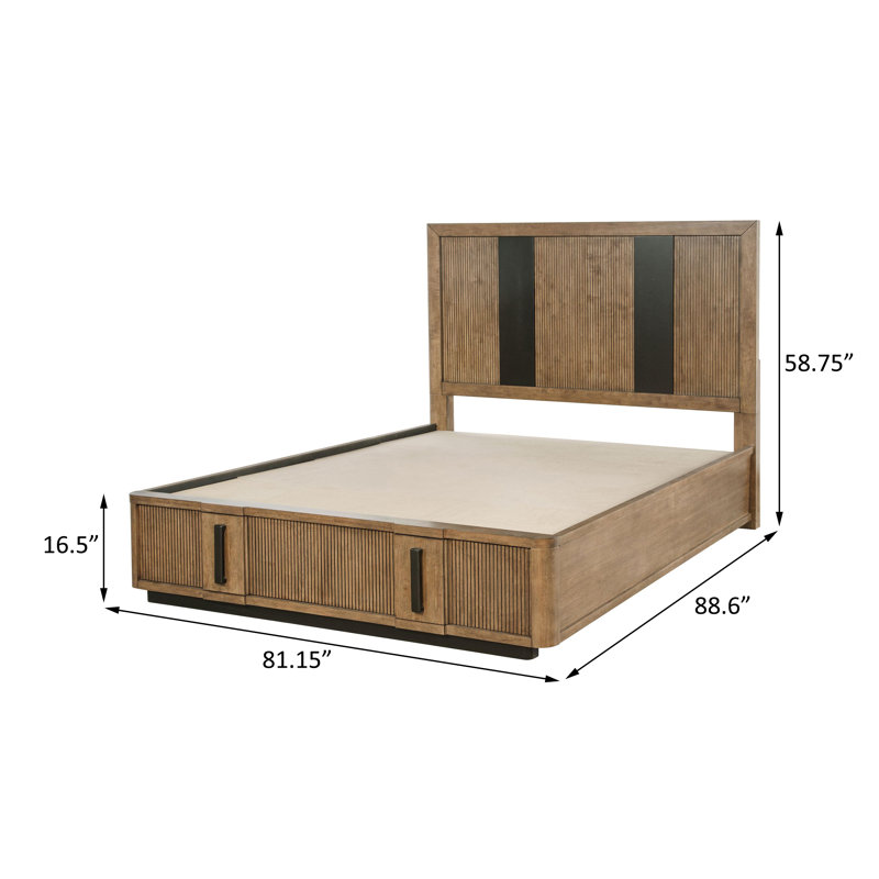 2-drawer Storage Bed Ash Brown, King