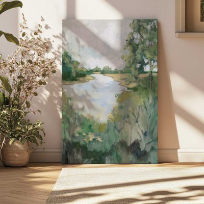 «Peaceful Riverside View I», reproduction sur toile 