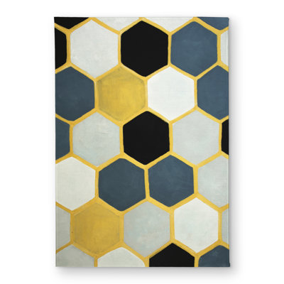 Blue Cells - Blue Abstract Indoor Outdoor Door Mat | Home Decor