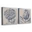 Indigo floral sur lin III - ensemble de 2 impressions d'art encadrées-2067258841-2067258842-2137722503
