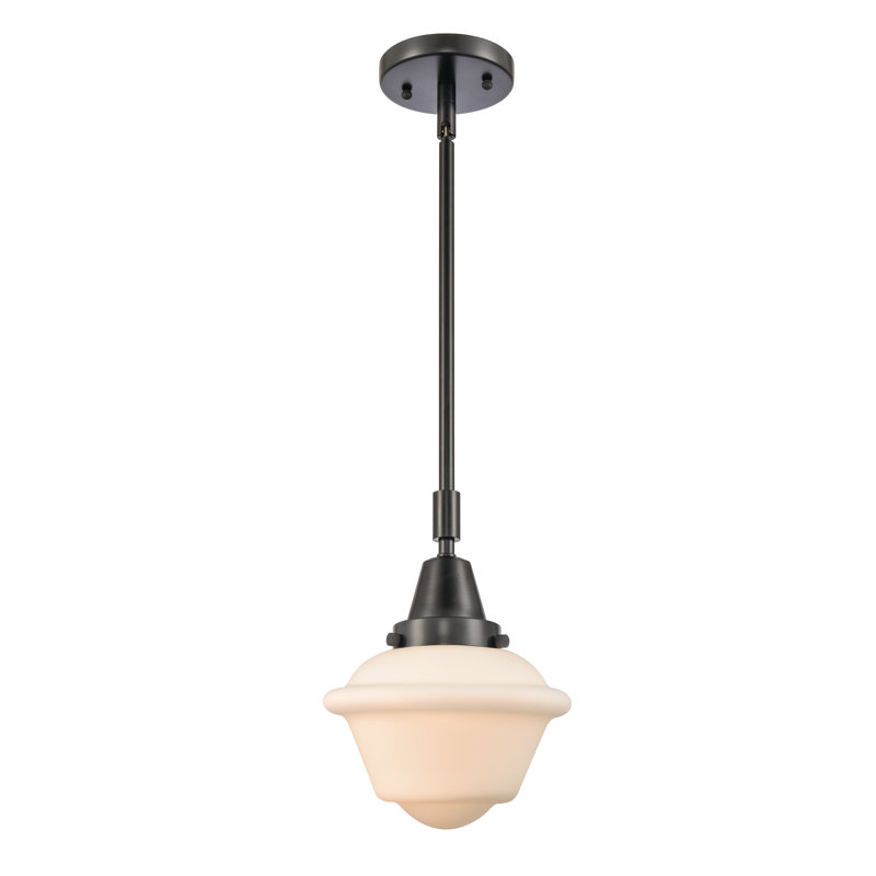 Luminaire suspendu pour école simple à 1 lumière Frand, Blanc mat, Ampoule non incluse, Noir mat