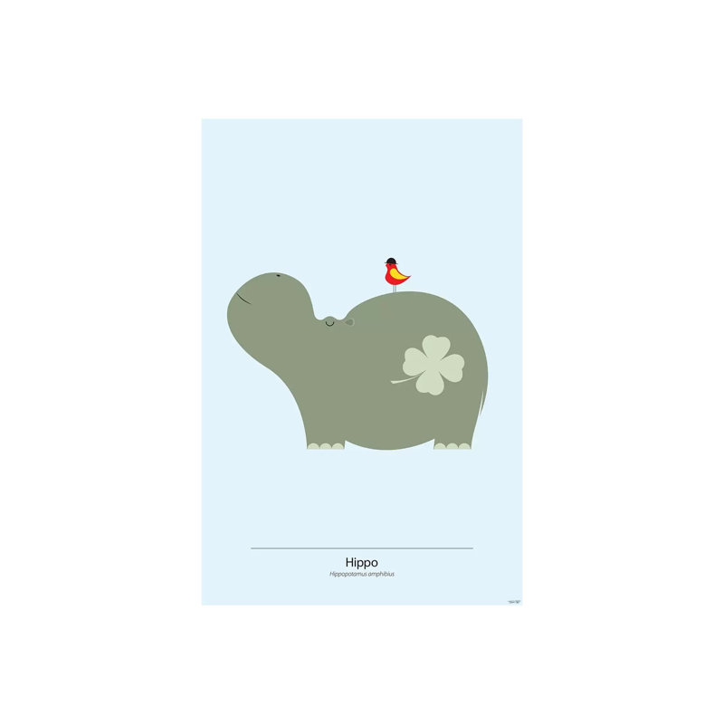 Hippo 1 Piece Wall Art on Canvas, 20.32 cm H x 30.48 cm W, Canvas