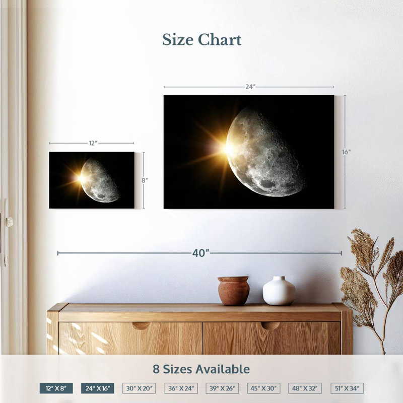 Oberle Sun Behind Moon, 16" H x 24" W