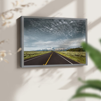 Empty Park Road -Framed Print - Restickable