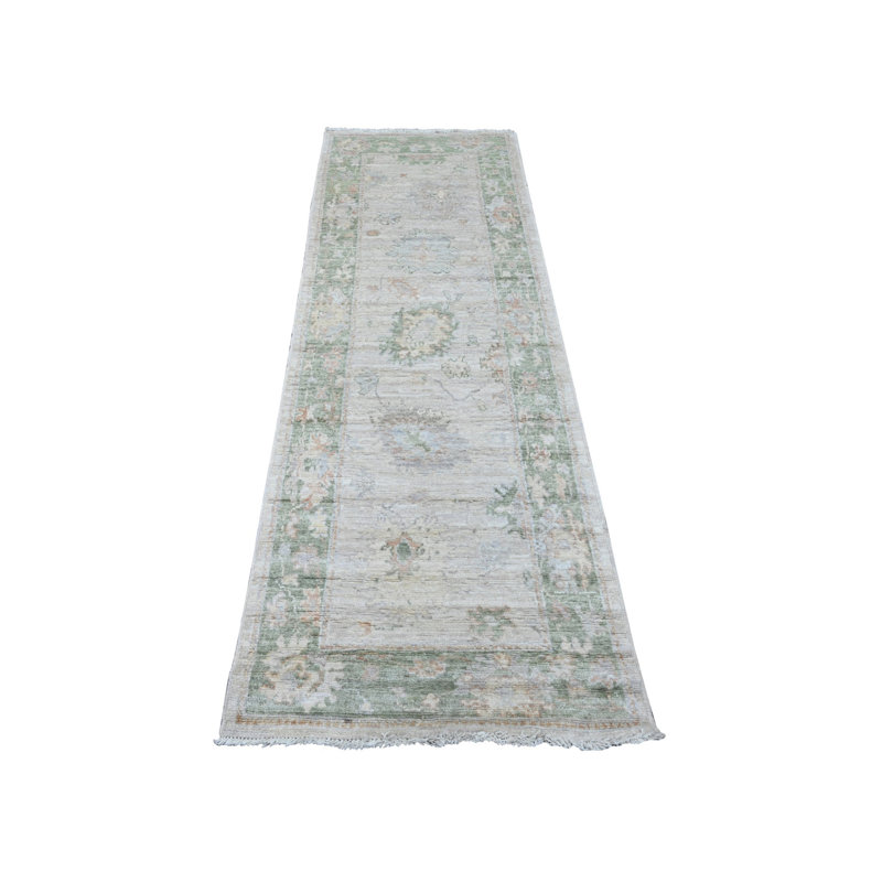 Tapis de couloir 100% laine noué à la main 2 pi 8 po x 8 pi Angora