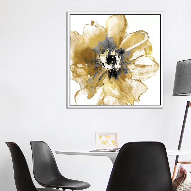 Golden I by Vanessa Austin - Painting on Canvas, 93.98 cm H x 93.98 cm W, White Framed