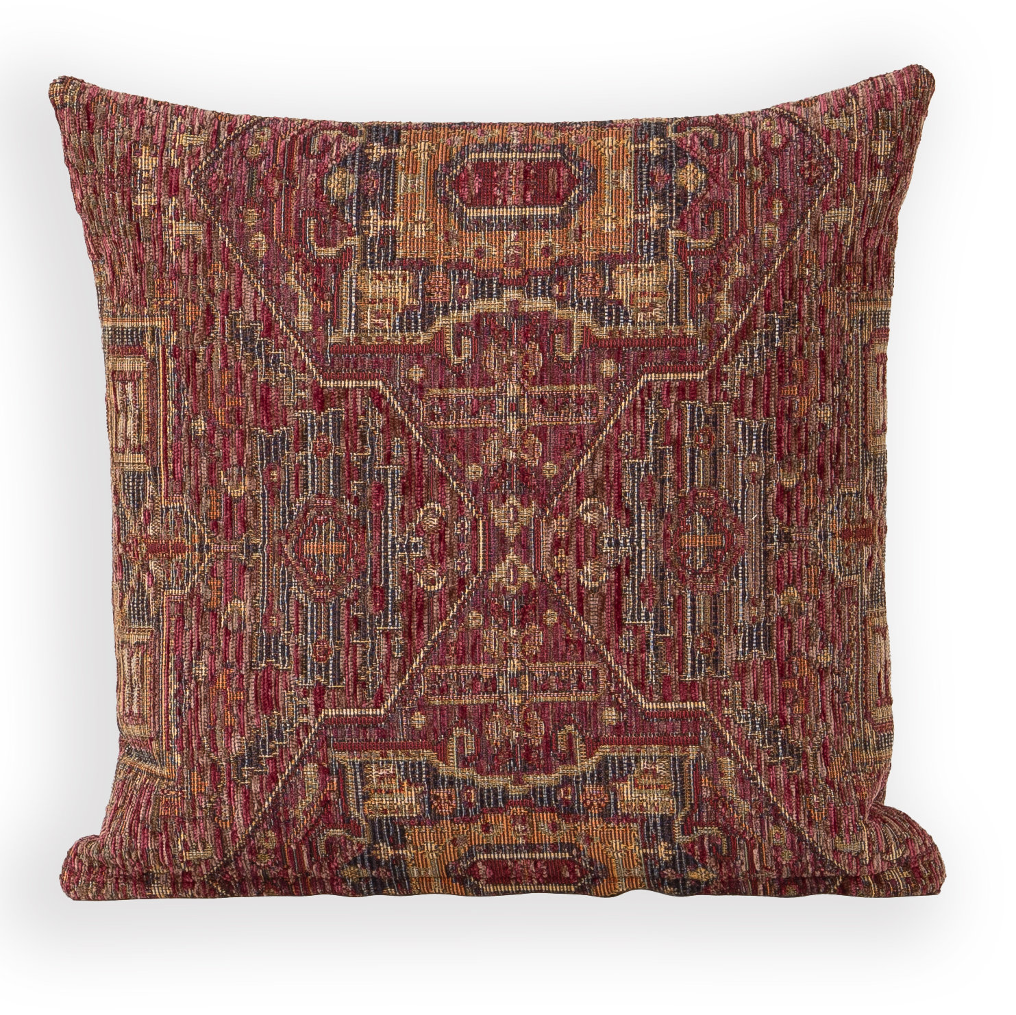 Olcott Throw Pillow, Polyester, Square 18", Zapatta Crimson