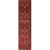 Mahal Hand Knotted Wool Area Rug in Red