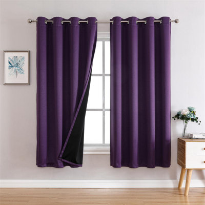Paire de rideaux et voilages 100% occultant en polyester Orantes pour le salon de la chambre à coucher 63 84 95 po  