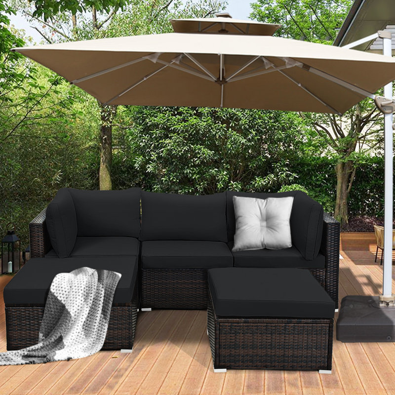 Ensemble de canapé modulaire 5 pièces avec coussins