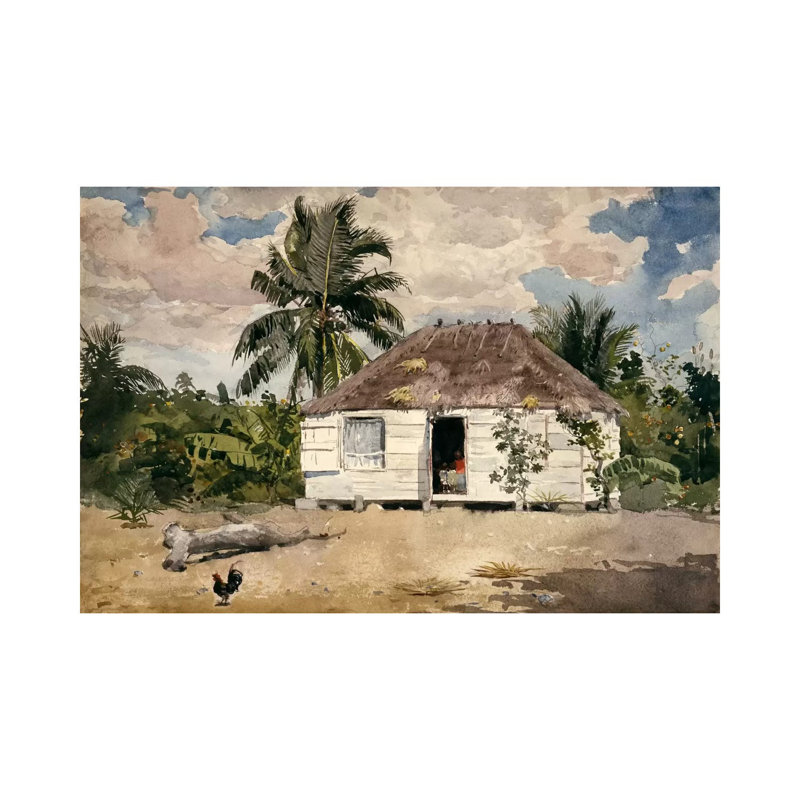 Native Huts, Nassau by Winslow Homer - Wrapped Canvas Painting, 20.32 cm H x 30.48 cm W