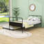Lit plateforme simple avec lit gigogne coulissant simple et tête de lit, lattes