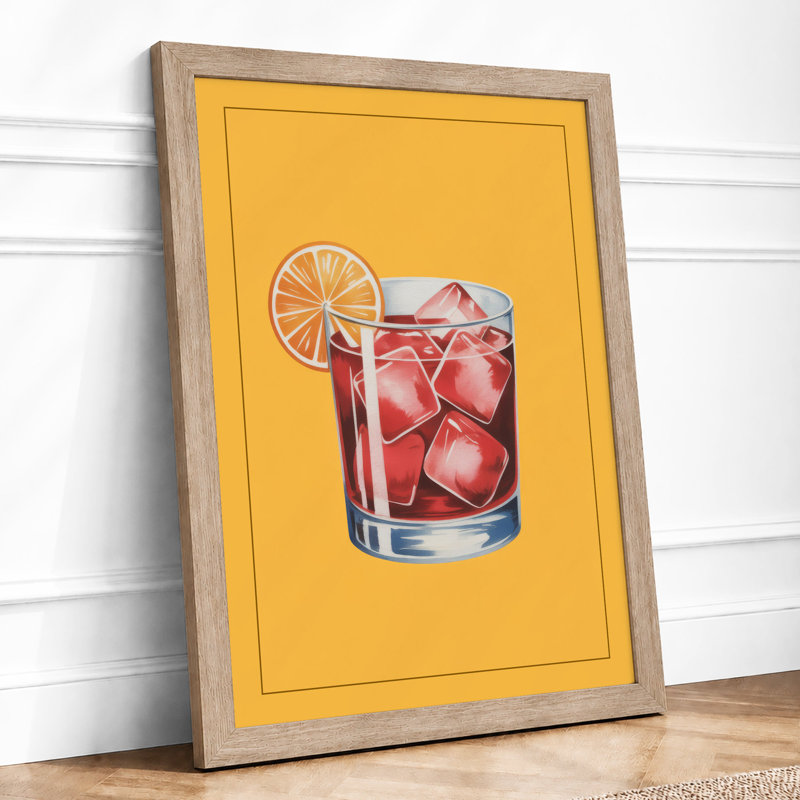 Citrus Cocktail Modern - Framed Print, A3 - 42.0 x 29.7 cm, Oak