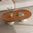 51.18" Modern Oval Coffee Table Living Room Coffee Table Accent Table With Dual-Tone Design And Sturdy Base