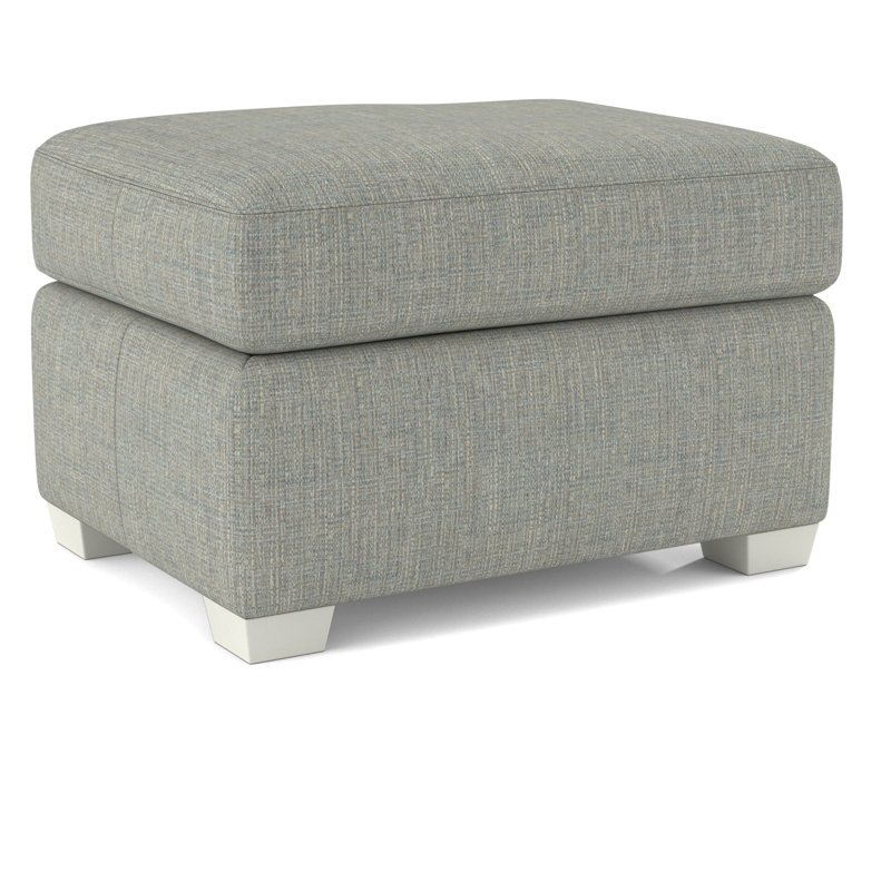 Upholstered Ottoman, White, 40269-74