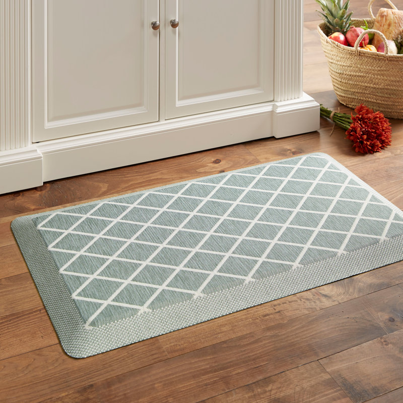 Martha Stewart Miles Anti-Fatigue Air Mat Kitchen Mat, Mint, Rectangle 1'7.6" x 3'3"