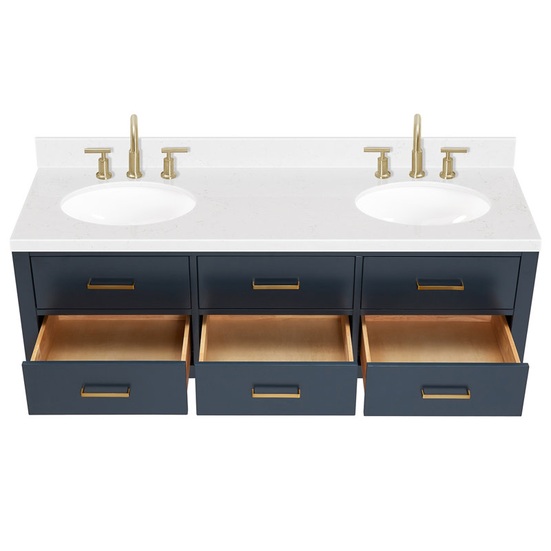 Macmullin 72.25'' W Double Vanity, Midnight Blue, 60"