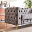Salon de luxe en velours à 6 places avec structure en bois massif, pieds en métal, 4 coussins en mousse, design pour le bureau et la chambre, structure, style vintage-934623519