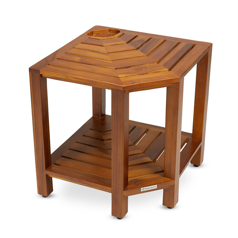 17.5'' W Teak Corner Shower Bench