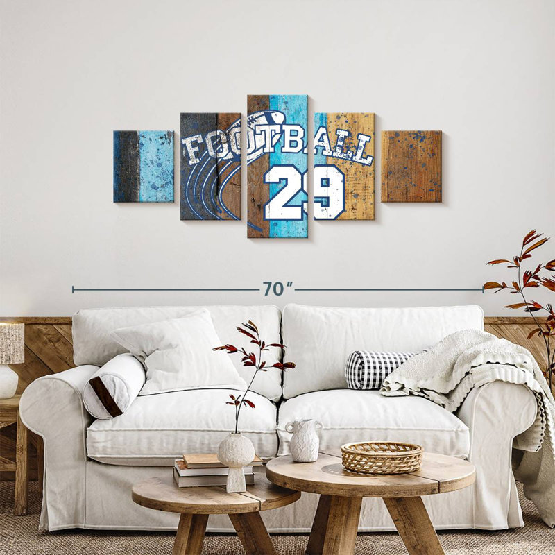 Surface du logo du football, H 24 po x l 55 po