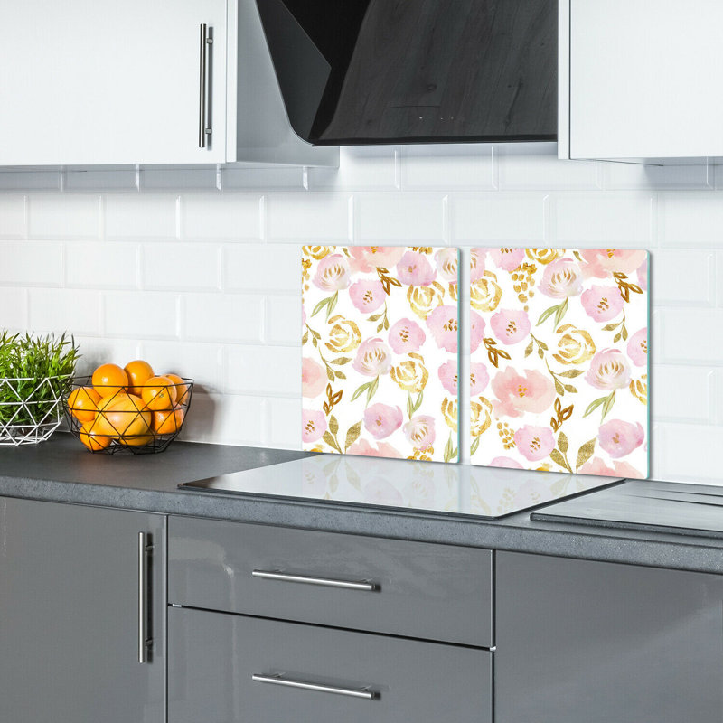 Mccay Tempered Glass Roses Chopping Board, 52cm x 30cm