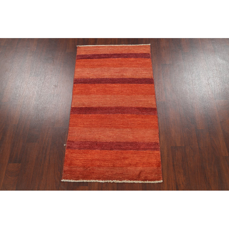 Tapis oriental à rayures modernes Gabbeh 3 x 5