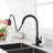 Stainless Steel Matte Black Kitchen Faucet With Pull Down And Touch Functionality, Single Lever For Easy Water Control, 360 Rotating High Nozzle, Rust Finish, Smooth Aerated Output Function, Precise