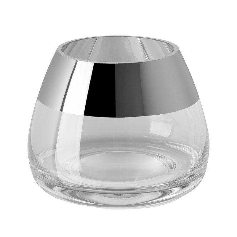 Porte-bougie Bella argent, H 3,54 po x l 4,33 po x P 4,33 po, Argent argent