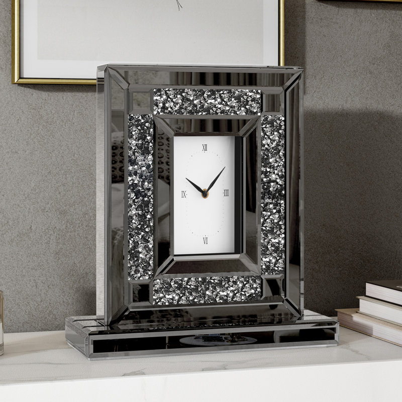 Petite horloge de table Jeni, Gris