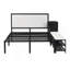 Lit plateforme double en métal avec tablettes de rangement à deux niveaux, armoire de rangement en bois, noir-1751790729-1751790735
