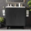 Ensemble de meuble-lavabo 30 po avec lavabo en résine, armoire en bois massif avec portes à fermeture en douceur, pieds en bois massif, rangement sous le comptoir, trou de robinet simple, style transitionnel pour petite salle de bain-1576985196