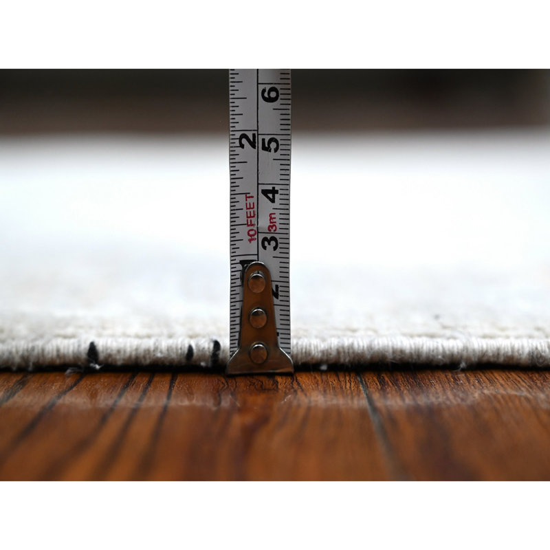 Tapis oriental gris en laine noué à la main 3 pi 1 po x 4 pi 11 po North West