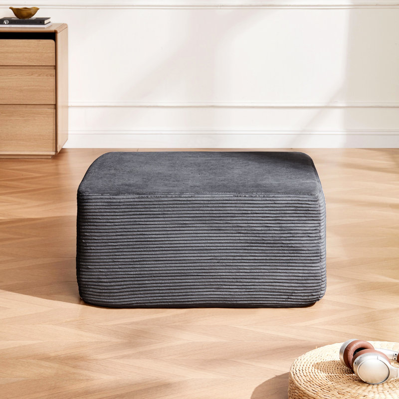 Velours côtelé gris, flexible et adaptable, assemblage zéro, utilisation instantanée, 36,99 po de profondeur, 29,24 de largeur, 16,28 de hauteur, 28,09 lb de poids pour une vie détendue, style simple, confort profond, hauteur