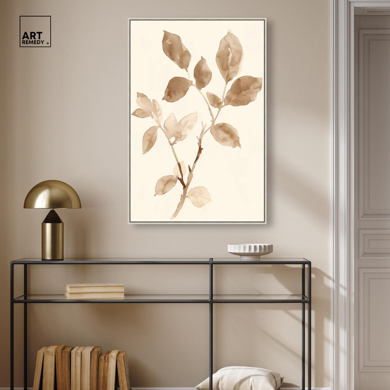 Sépia brins II, reproduction d'art sur toile, Art naturel par Art Remedy, H 37 po x l 25 po, Cadre argenté